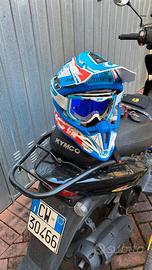 Casco cross con occhiali