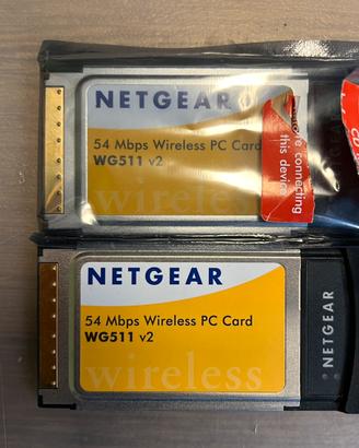 Coppia Pc Card Netgear WG 511iS -V2 Wireless 2,4 G