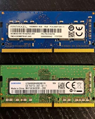 RAM - DDR4 - Sodimm - 2 banchi da 8GB - 16GB Tot