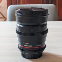 Samyang Cine 24mm T1.5 attacco Canon EF