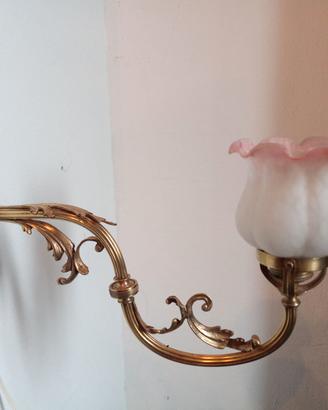Applique lampada snodabile in ottone art nouveau