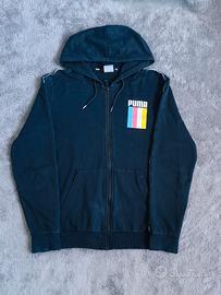 Felpa Puma con Zip e Cappuccio Nera Block Colors S