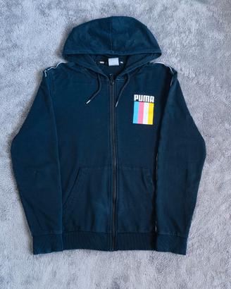 Felpa Puma con Zip e Cappuccio Nera Block Colors S