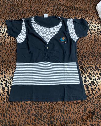 🦋 Top / T-Shirt Nera Stile Gilet