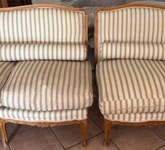 2 divanetti in stile francese con cuscini