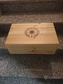 scatola legno vino Sassicaia 