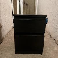 Comodino ikea nero