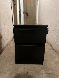 Comodino ikea nero