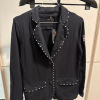 Blazer elasticizzato con dettaglio bordi blu navy