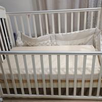 Culla Pali bianca 133x70 completa di materasso