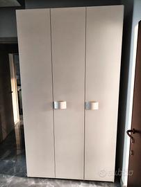 Armadio moderno bianco 130x234x50 cm