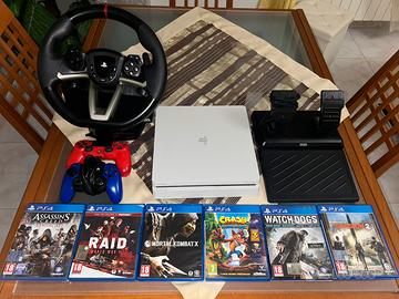 PS4 Slim+2Controller+Volante RWA+Giochi.come nuova