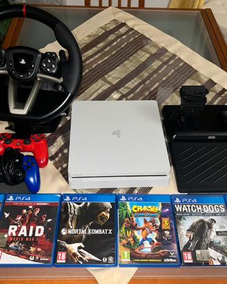 PS4 Slim+2Controller+Volante RWA+Giochi.come nuova