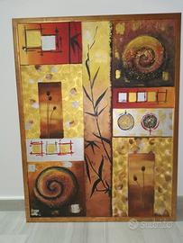 Quadro olio su tela con particolari. 