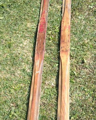 Antichi sci da discesa in legno