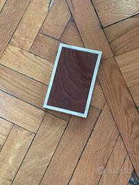 Scatola per sigari o sigarette in argento e legno