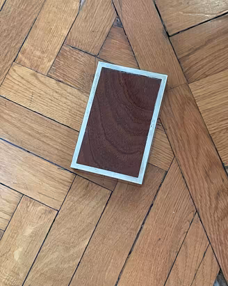 Scatola per sigari o sigarette in argento e legno