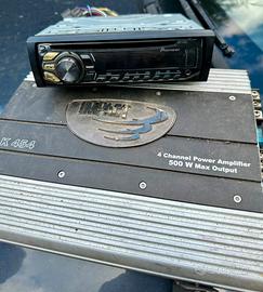 Autoradio pioneer e amplificatore Impact