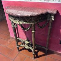 Consile vintage per ingresso legno e marmo