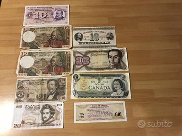 Set 9 Banconote Europee ed Internazionali