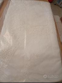 copriletto artigianale matrimoniale lino/cotone