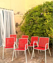 Sei sedie da giardino vintage