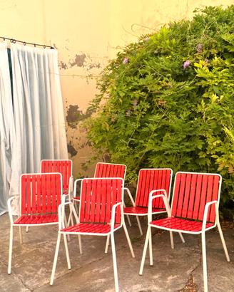 Sei sedie da giardino vintage