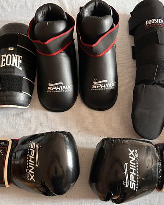 Guantoni, para stinchi e piedi Kick Boxing