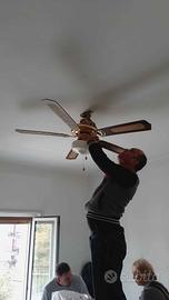 Lampadario ventilatore a pale vintage