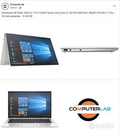 Notebook HP X360 1030 G7 13.3" FullHD Touch Intel