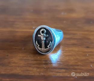 Anello El Rana in argento, modello bicolor