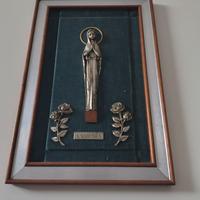 Icona Religiosa Madonna Lourdes Quadro Bronzo