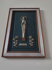 Icona Religiosa Madonna Lourdes Quadro Bronzo