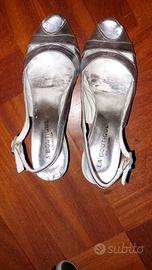 Sandali in pelle argentati