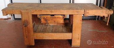 tavolo falegname epoca 4 morse in legno originale