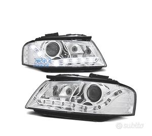 FARI PER AUDI A3 8P CON FONDO CROMATO E LUCE DIURN