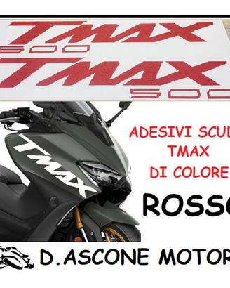 coppia adesivi scudo tmax 500 rosso