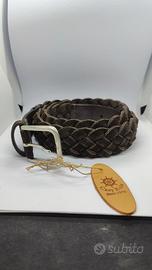 Cintura intrecciata in cotone/scamosciata in pelle