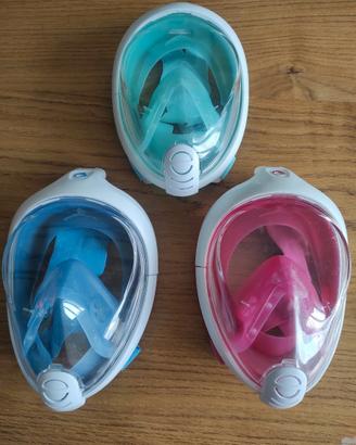 Set 3 Maschere Easybreath Decathlon per snorkeling