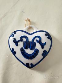 Cuore in ceramica da appendere 