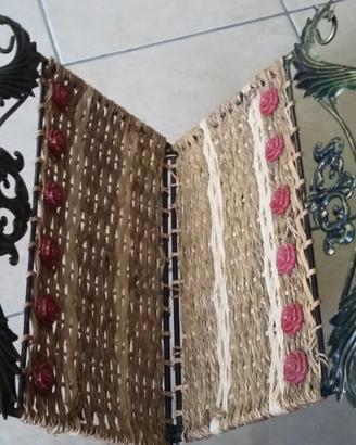 Leggio Vintage Decorativo in Ferro Battuto,paglia