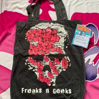 Tote bag teschio e fiori