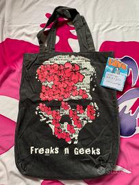 Tote bag teschio e fiori