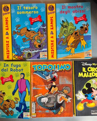 Box 5 fumetti/libri bambini: Scooby-doo, Topolino
