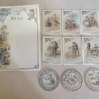 Riproduzioni anni '80 diMenù e 9 segnaposti Liebig