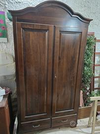 armadio 2 ante in legno massello