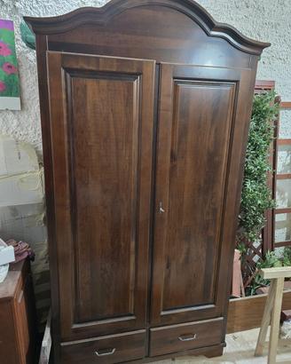 armadio 2 ante in legno massello