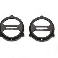 Coppia cover clacson in alluminio anodizzate nere 