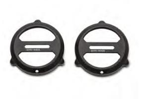 Coppia cover clacson in alluminio anodizzate nere 