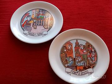 2 piatti ricordo Autogrill degli anni '80